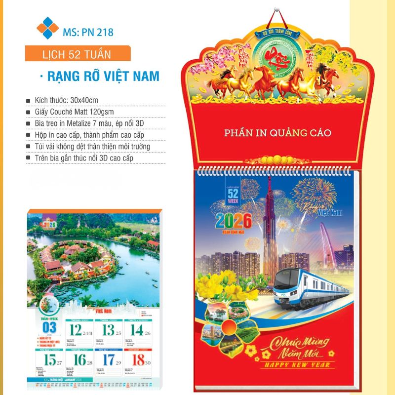 Lịch Việt Nam rạng rỡ