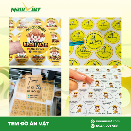 in tem đồ ăn vặt – Nhỏ nhưng quyết định lớn trong việc bán hàng